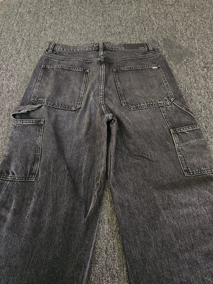 Amiri Wide-Leg Cargo Denim Jeans-yf