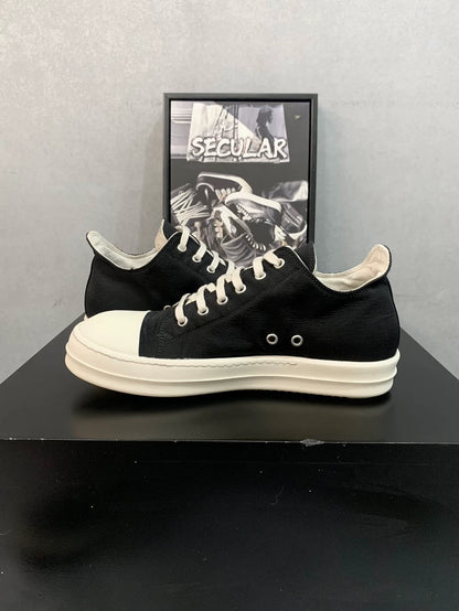 Rick Owens Black and White Low Top Sneakers-yf