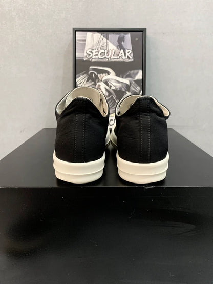 Rick Owens Black and White Low Top Sneakers-yf