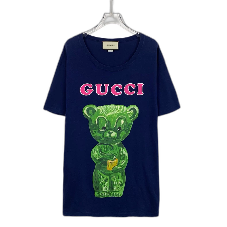 Gucci Bear Logo Print Cotton T-Shirt