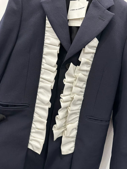 Comme des Garçons Blue Wool Blazer
