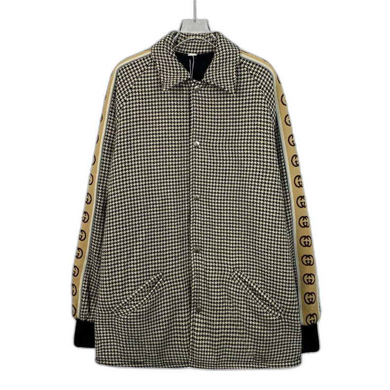 Gucci Color-Block Houndstooth Cotton Jacket