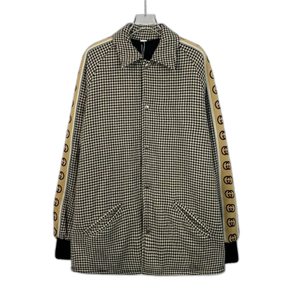 Gucci Color-Block Houndstooth Cotton Jacket