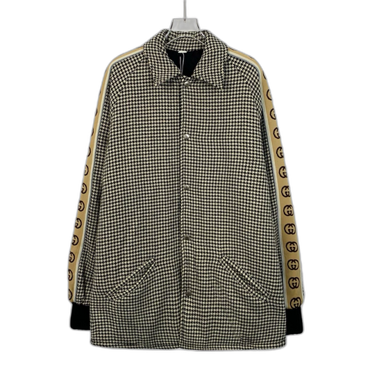 Gucci Color-Block Houndstooth Cotton Jacket