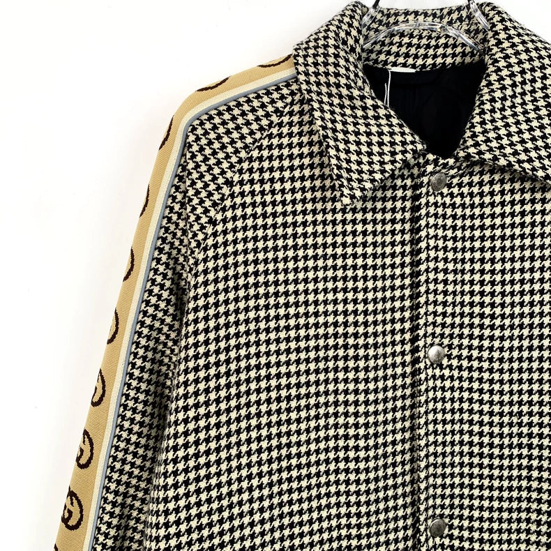 Gucci Color-Block Houndstooth Cotton Jacket