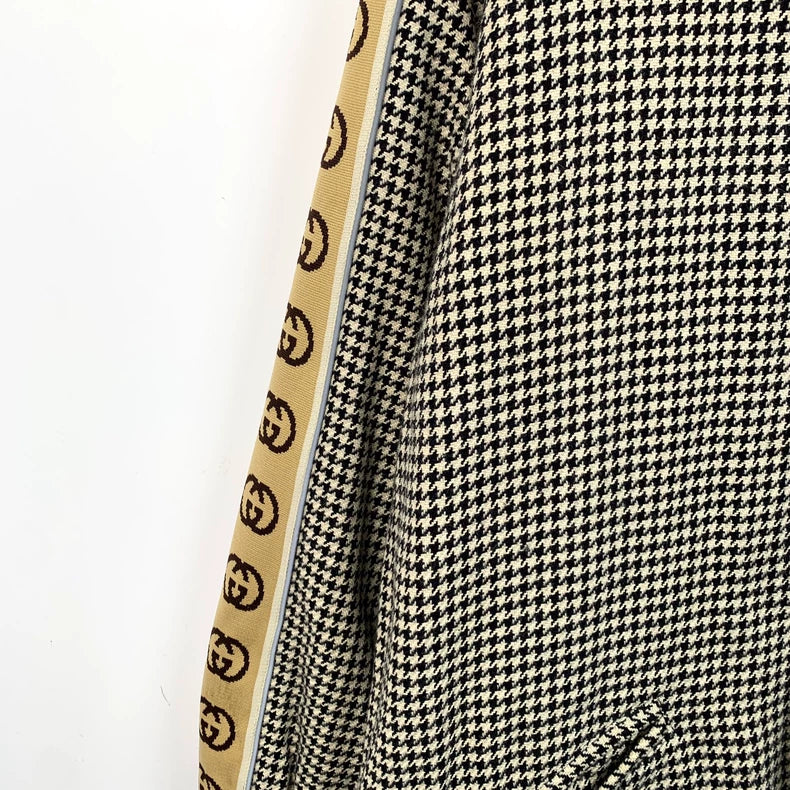 Gucci Color-Block Houndstooth Cotton Jacket