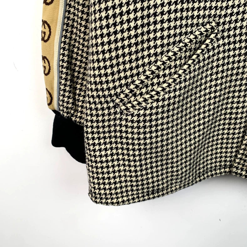 Gucci Color-Block Houndstooth Cotton Jacket