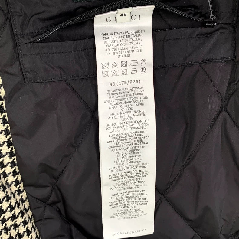 Gucci Color-Block Houndstooth Cotton Jacket