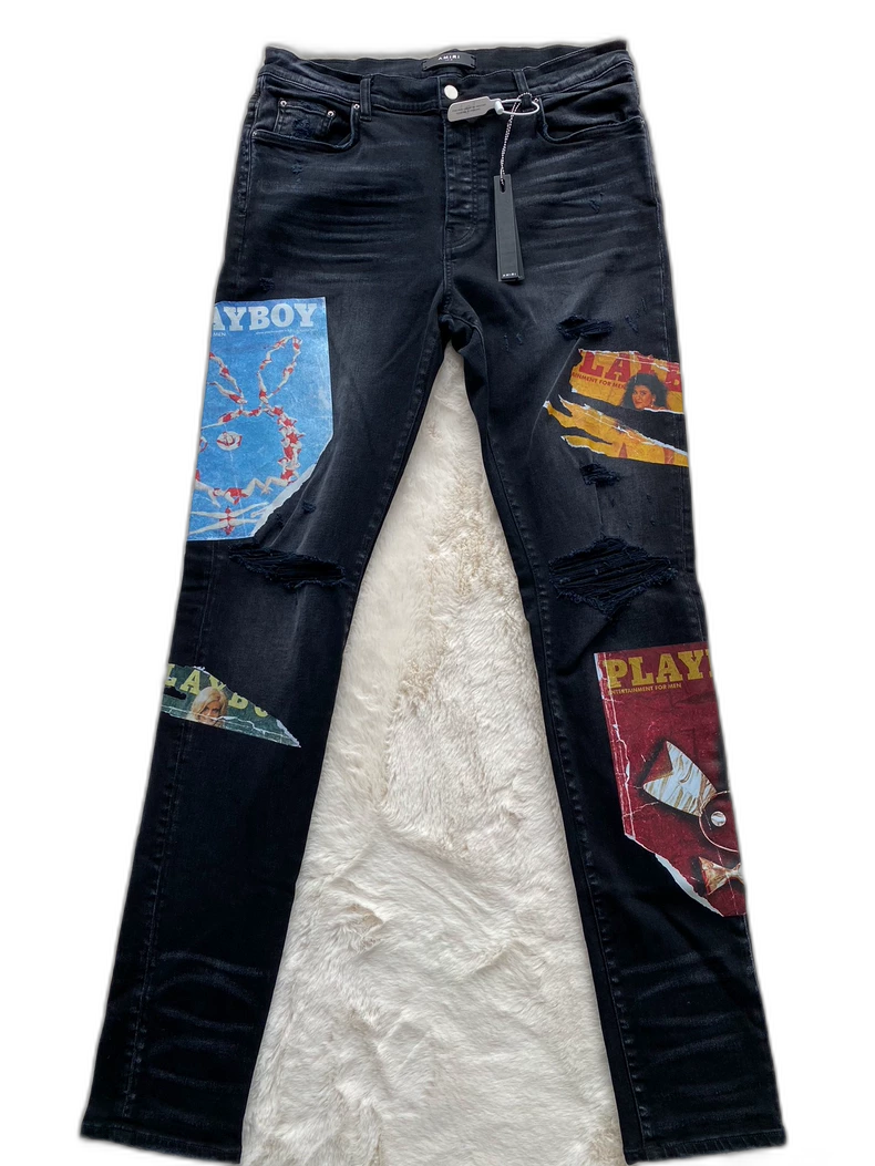 Amiri Playboy Collaboration Black Denim Jeans
