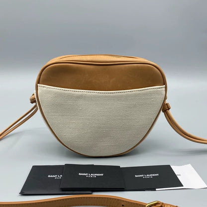 YSL Canvas Leather Heart Crossbody Bag