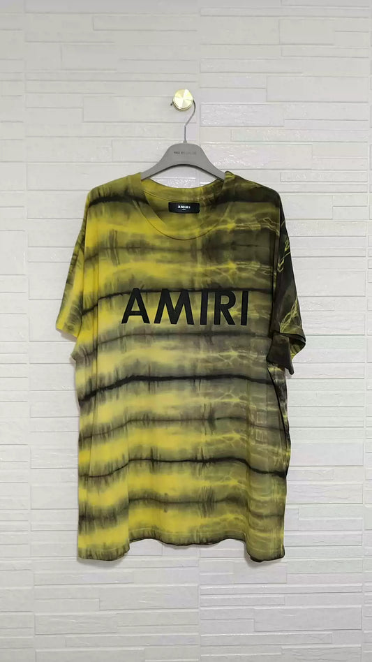 Amiri counter authentic show men's tie-dyed corrugated short sleeves