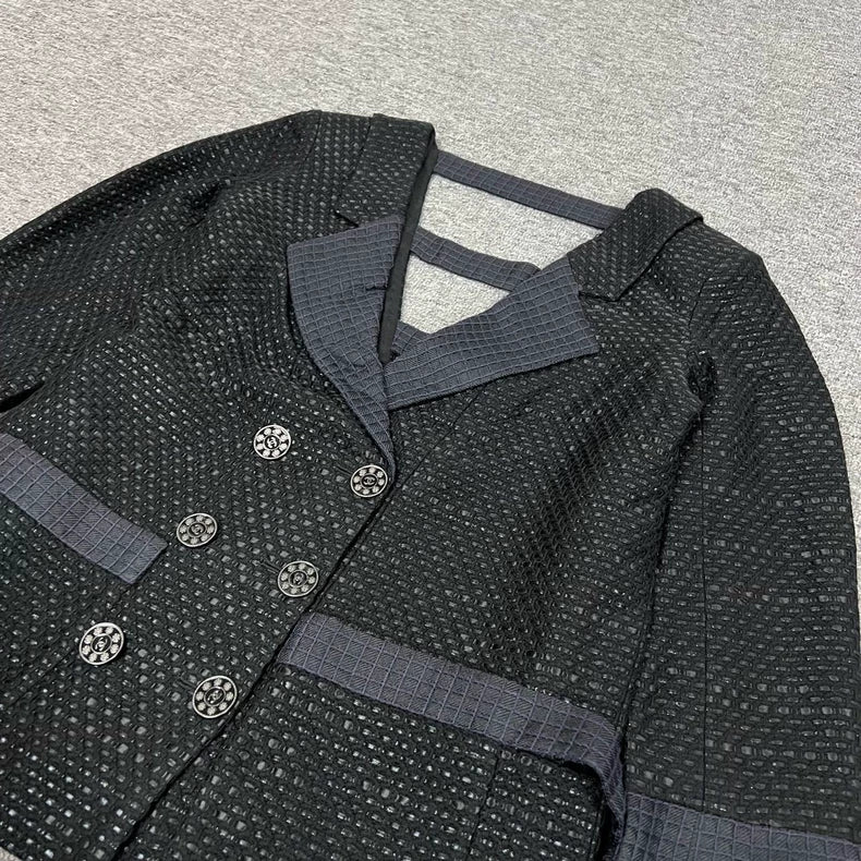 Chanel Black Double-Breasted Coat