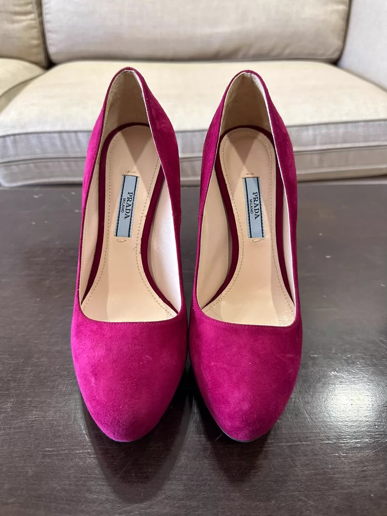 Prada Magenta High Heel Shoes for Women