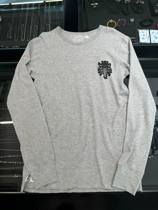 Chrome Hearts Gray Waffle Long Sleeve Shirt-yf
