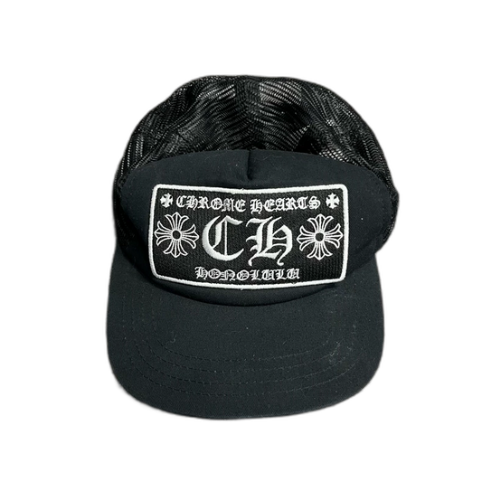 Chrome Hearts Black Logo Design Cap