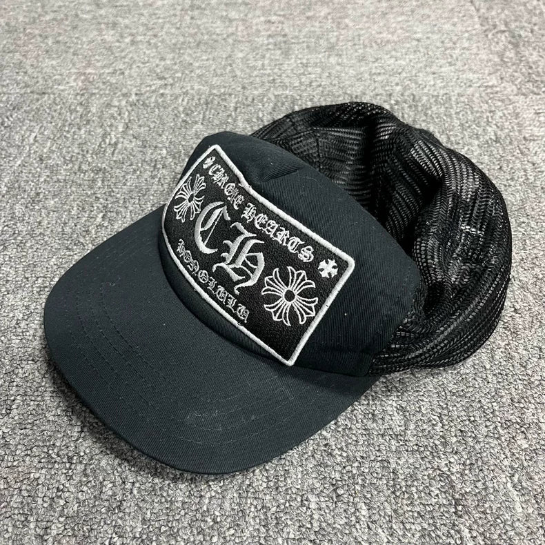 Chrome Hearts Black Logo Design Cap