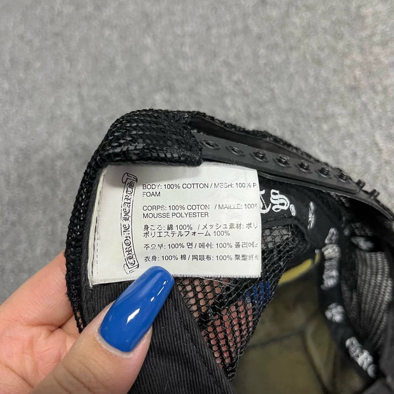 Chrome Hearts Black Logo Design Cap