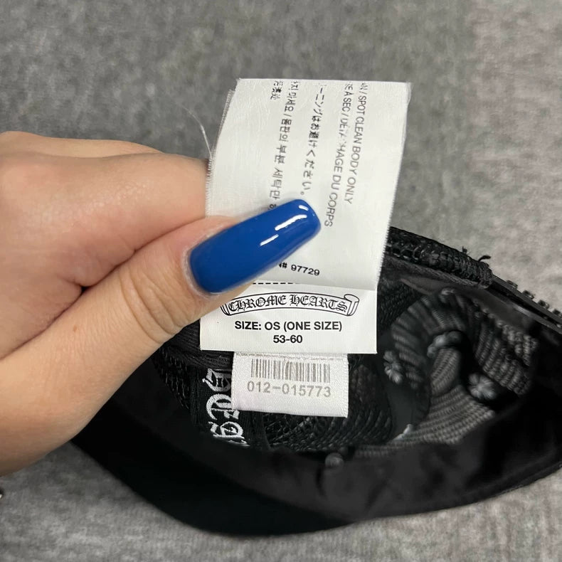 Chrome Hearts Black Logo Design Cap