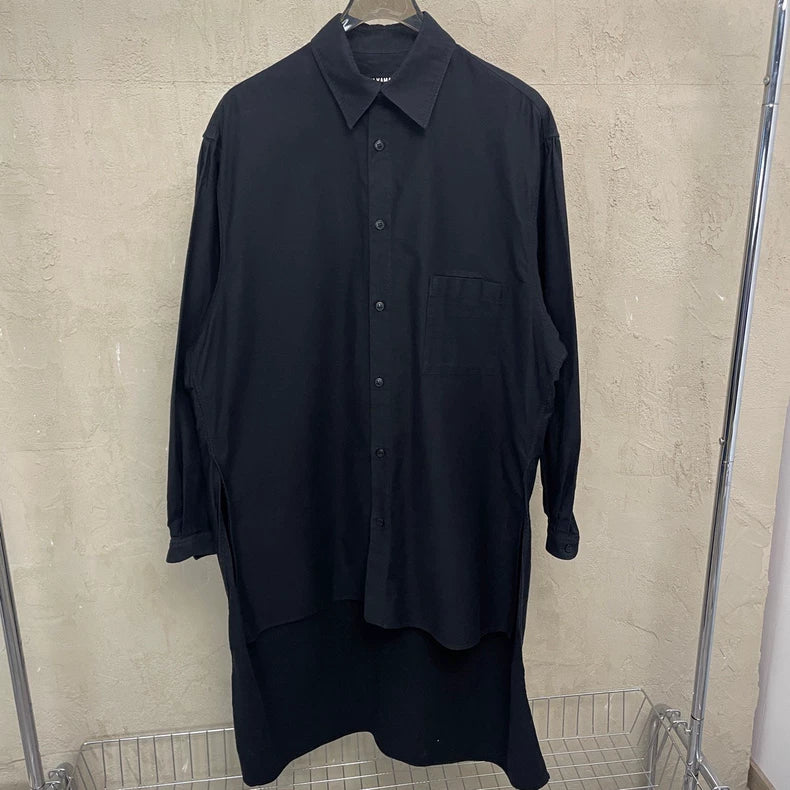 Yohji Yamamoto Black Long Shirt Coat