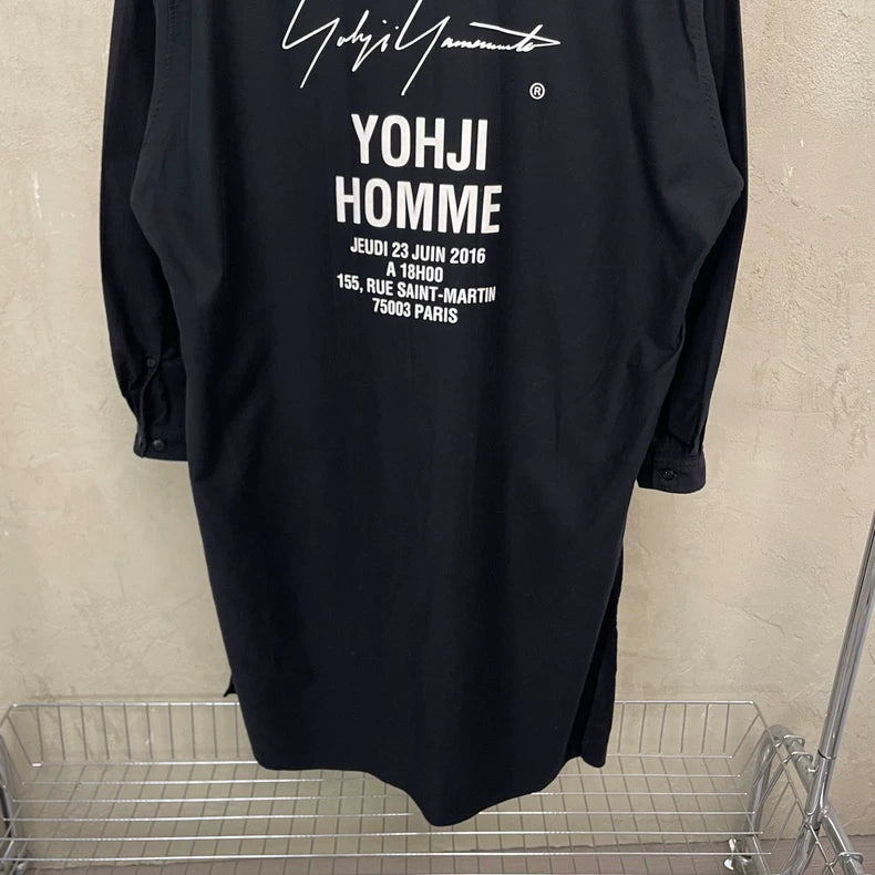 Yohji Yamamoto Black Long Shirt Coat