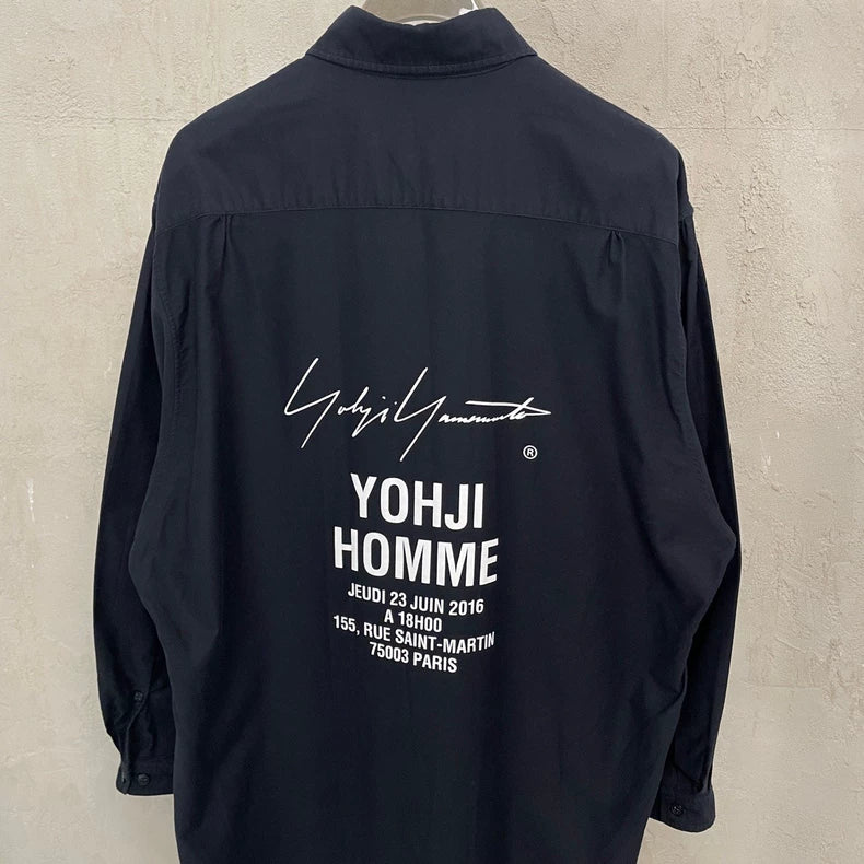 Yohji Yamamoto Black Long Shirt Coat