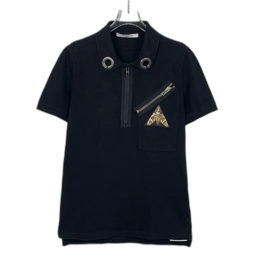 Givenchy Black Cotton Short Sleeve Polo Shirt