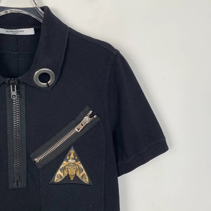 Givenchy Black Cotton Short Sleeve Polo Shirt