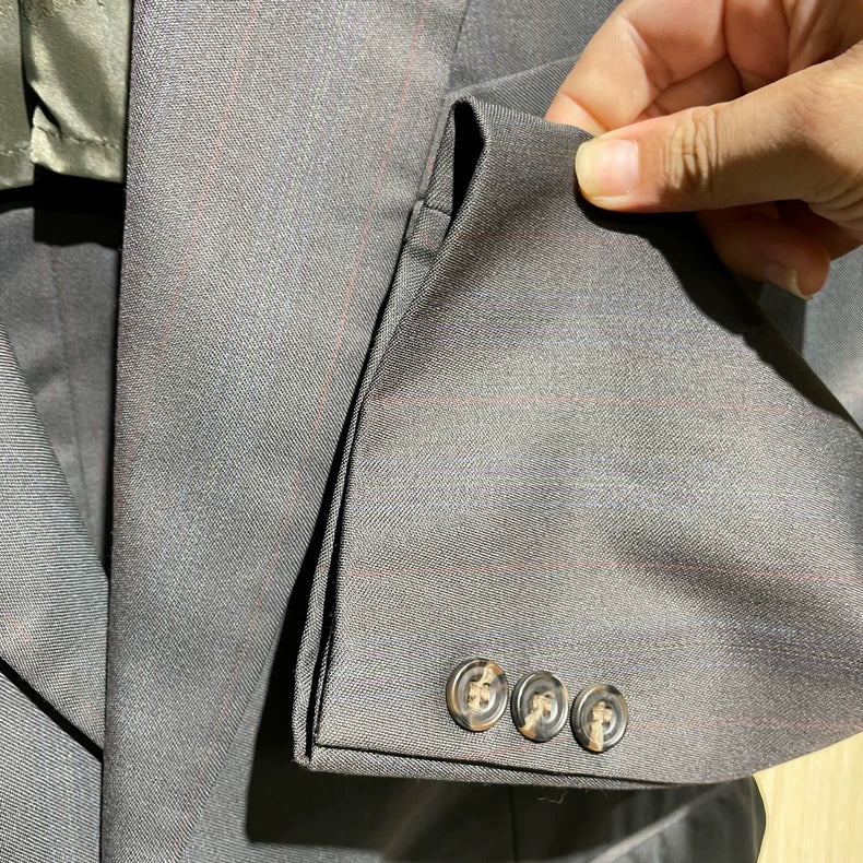 Vintage Dark Blue Wool Blazer Jacket