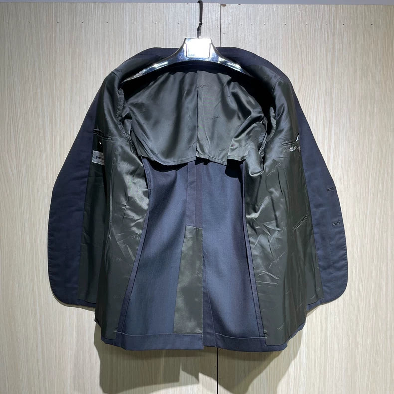 Vintage Dark Blue Wool Blazer Jacket