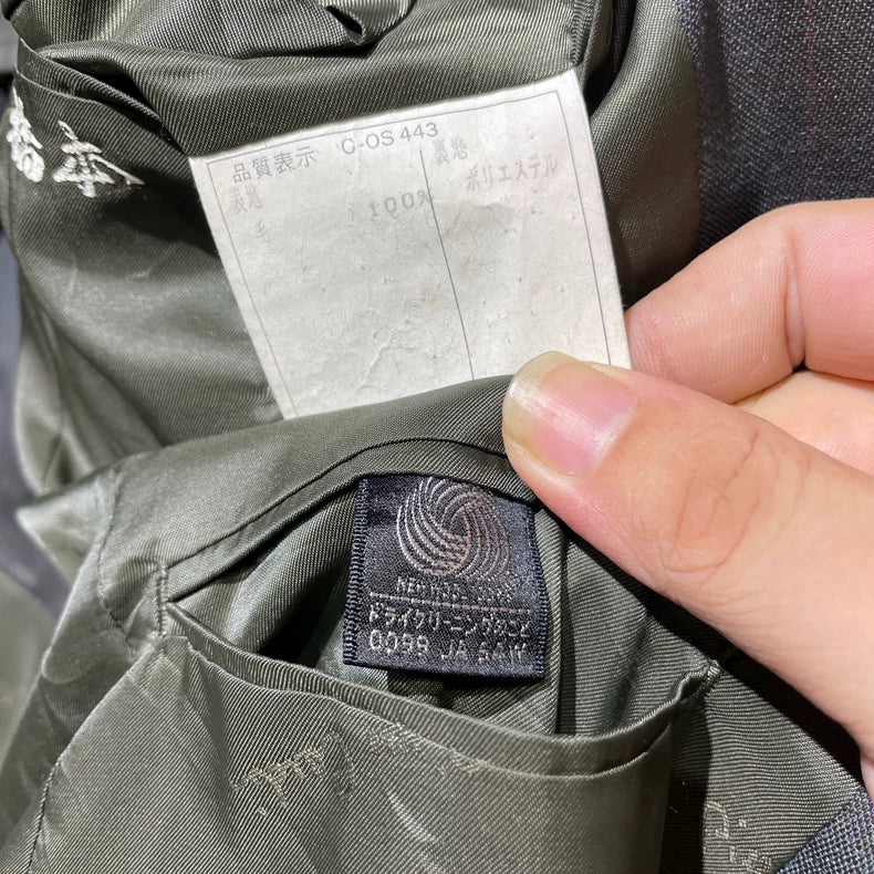 Vintage Dark Blue Wool Blazer Jacket