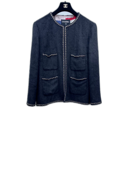 Chanel Black Chain Trimmed Jacket