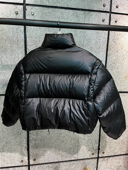 Prada Black Logo Puffer Jacket with Removable Sleeves