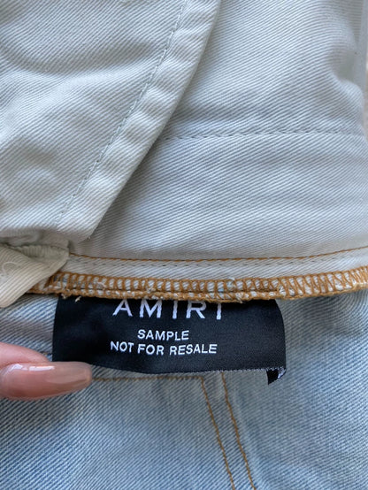 Amiri Water Wash Blue Distressed Jeans