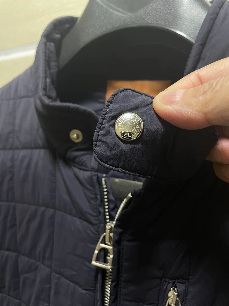 Hermes Men's Down Jacket in Dark Blue