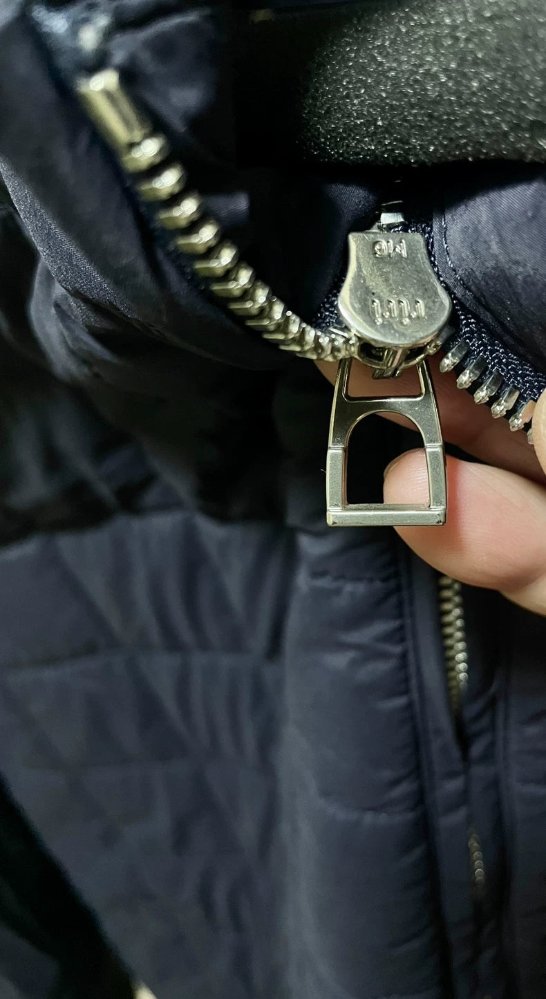 Hermes Men's Down Jacket in Dark Blue