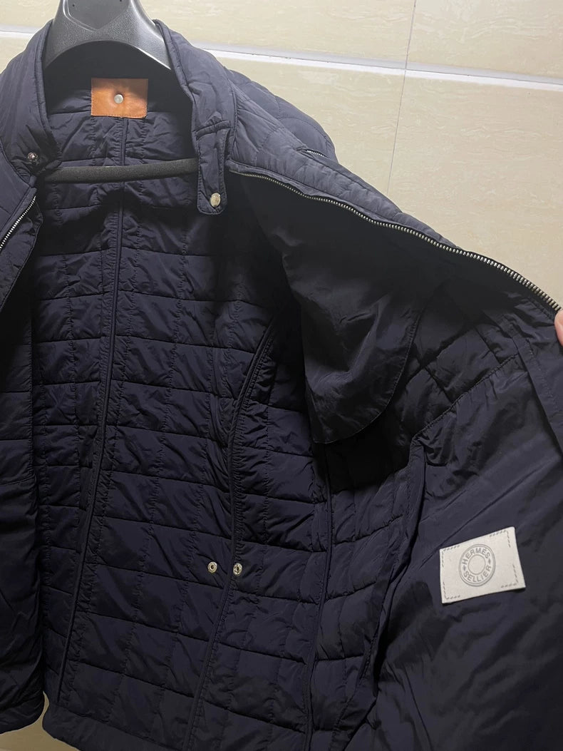 Hermes Men's Down Jacket in Dark Blue