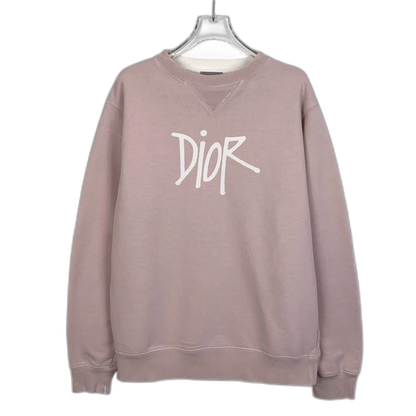 Pink Logo Print Cotton Long Sleeve Sweatshirt