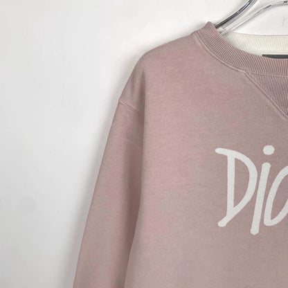 Pink Logo Print Cotton Long Sleeve Sweatshirt