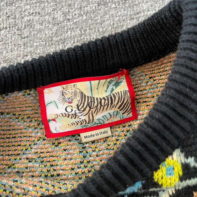 Gucci Wool Knit Sweater with Tiger Design