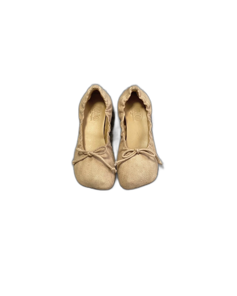 Margiela Suede Ballet Shoes with Gathered Design-zp