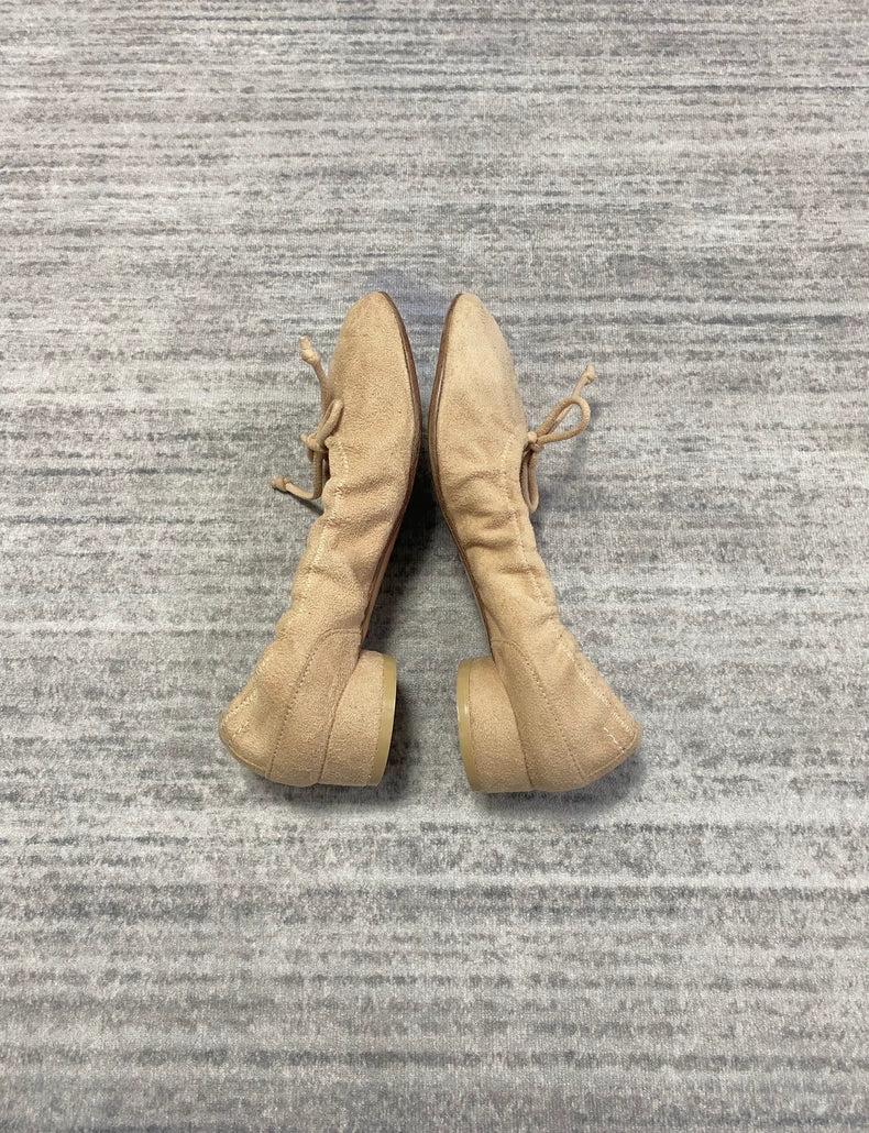 Margiela Suede Ballet Shoes with Gathered Design-zp