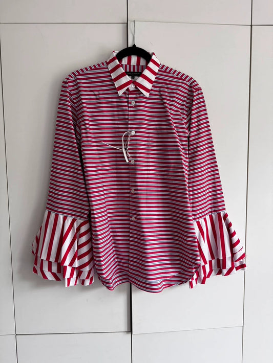 CDG Red White Stripe Shirt XS