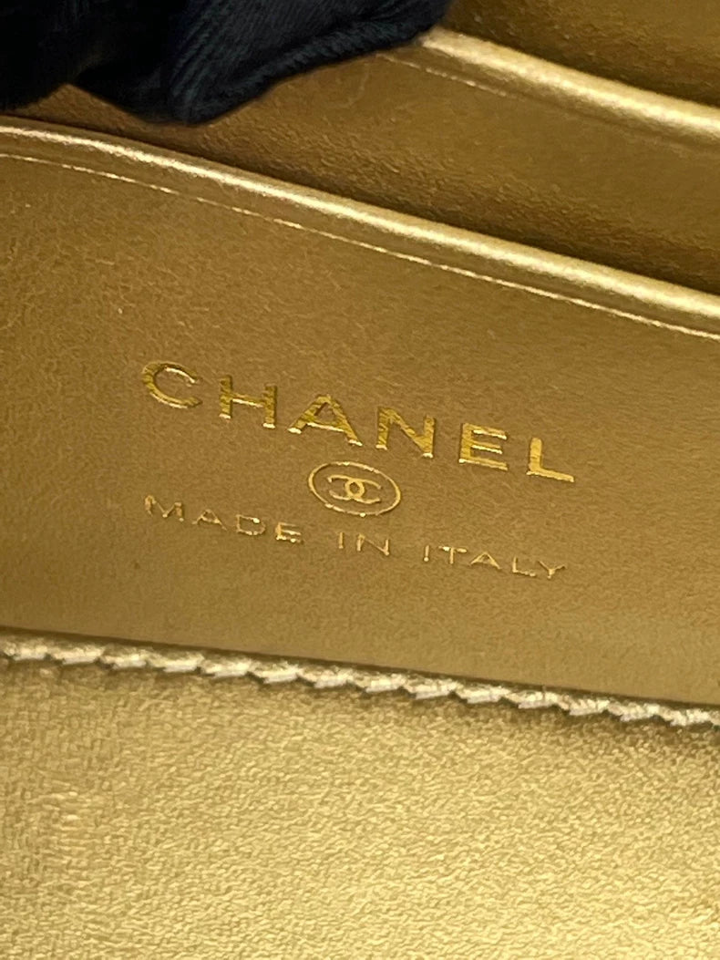 Chanel Grey Chain Strap Zip Bag