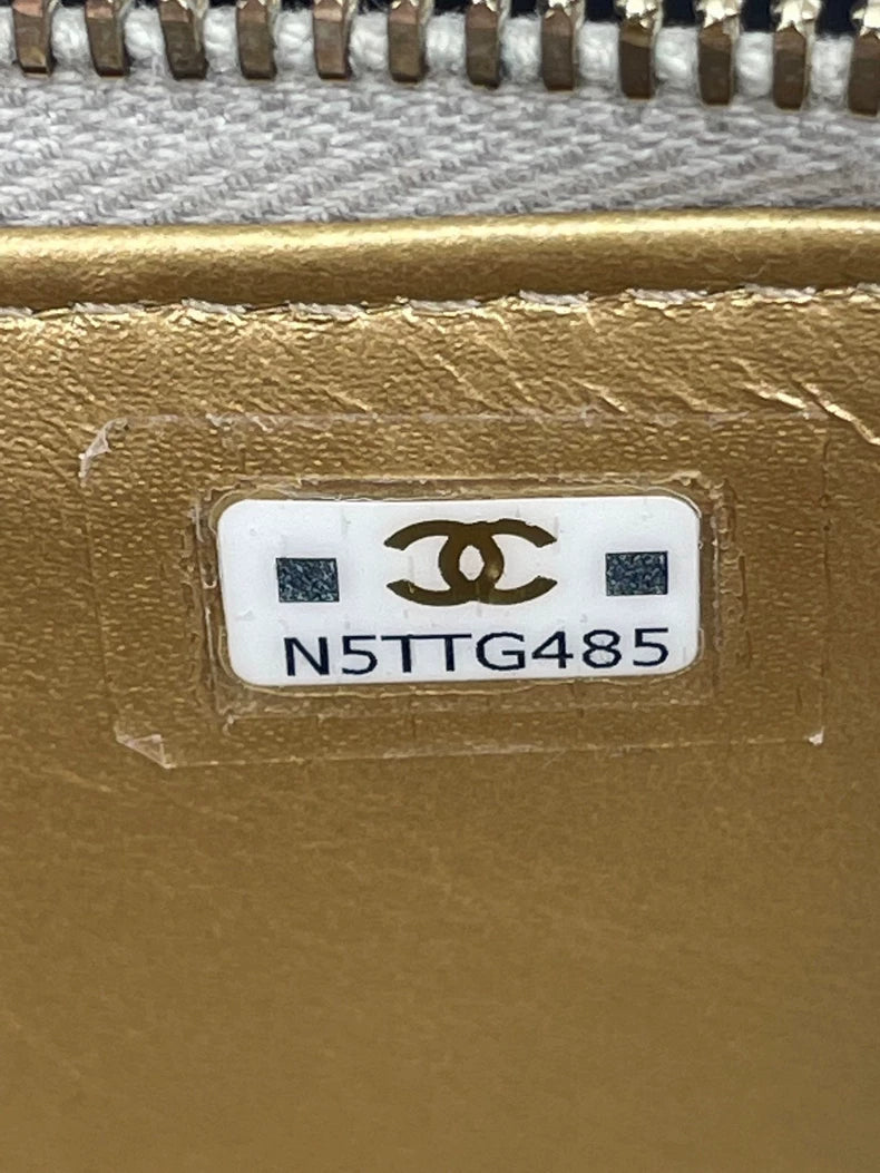 Chanel Grey Chain Strap Zip Bag
