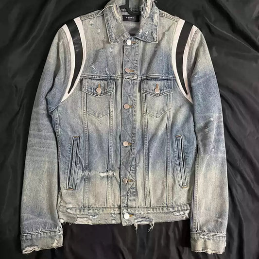 amiri 18SS Denim leatherPiece together jacket