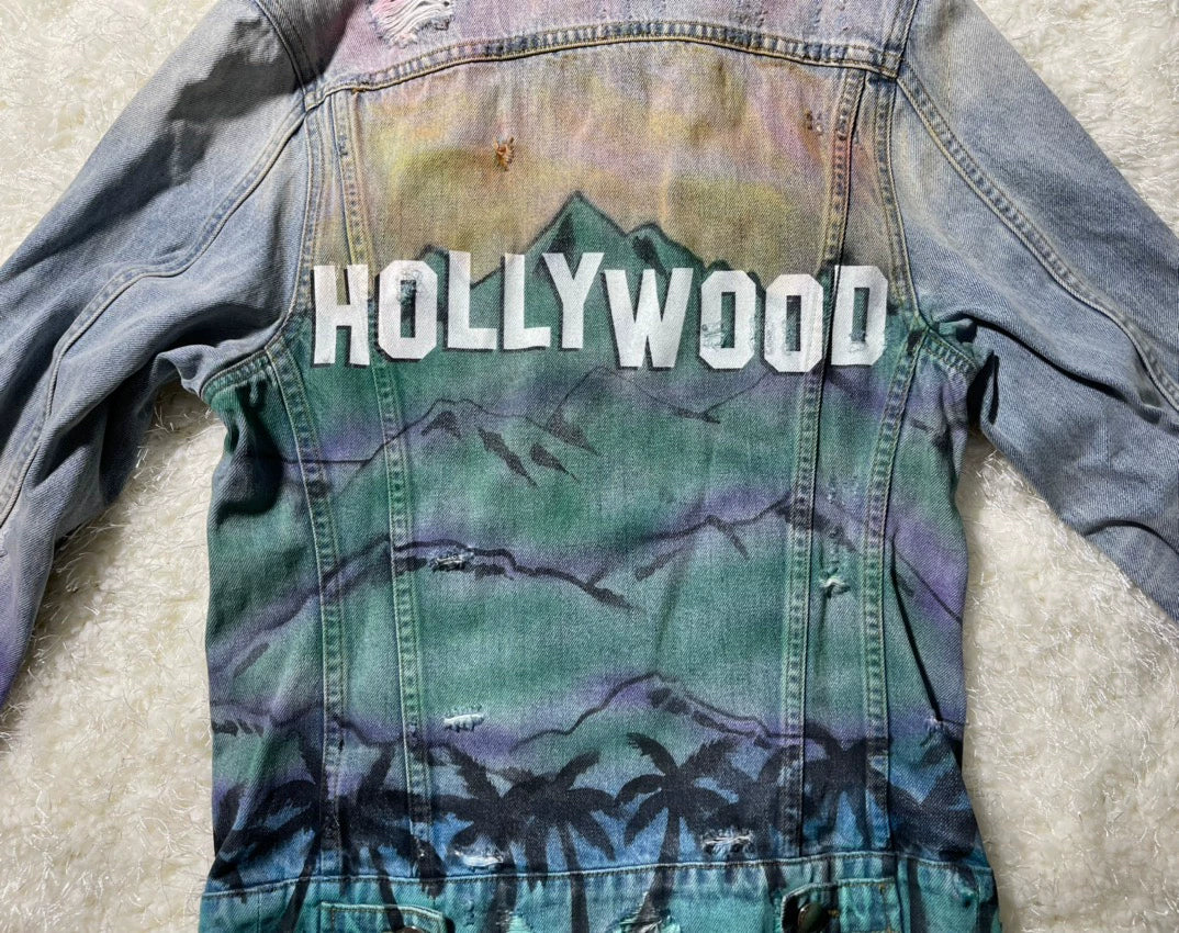 Amiri Alrbrush Hollywood Trucker jacket