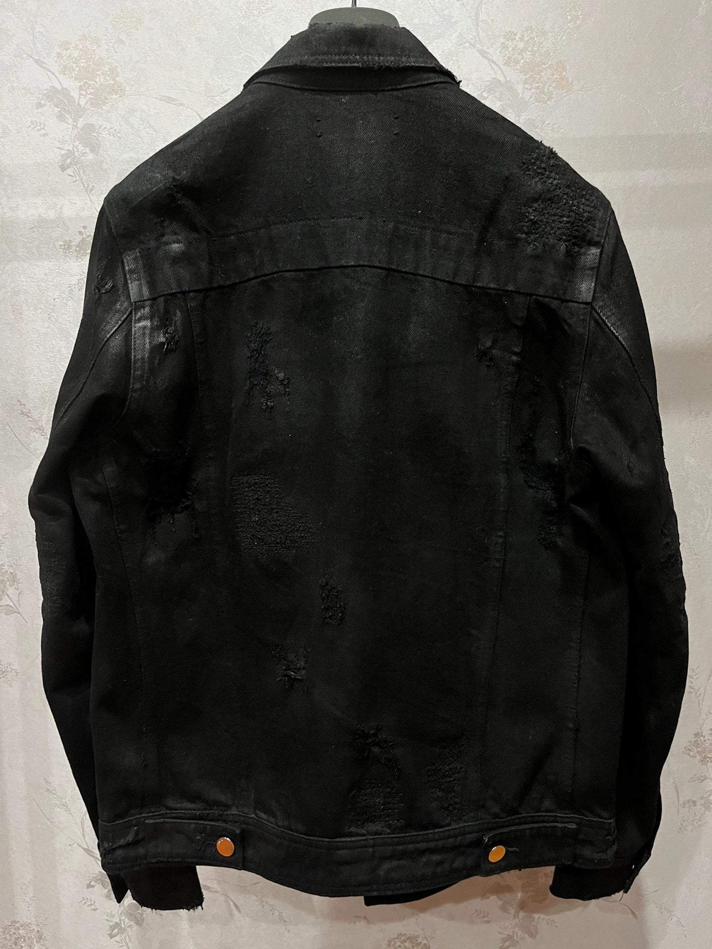 Amiri 15fw brush wax destroys denim jacket