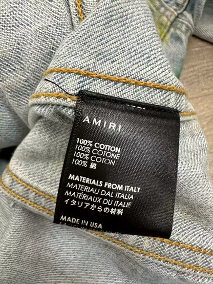 Amiri Metropolis rendering destroys denim jacket