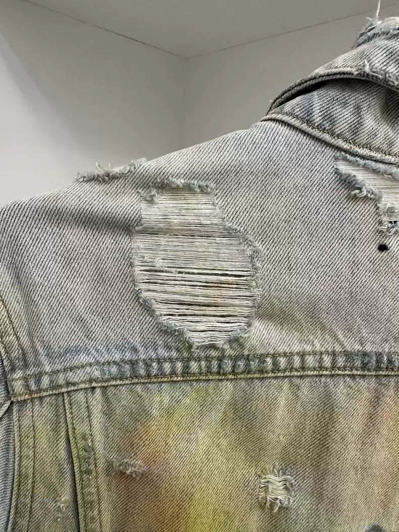 Amiri Metropolis rendering destroys denim jacket