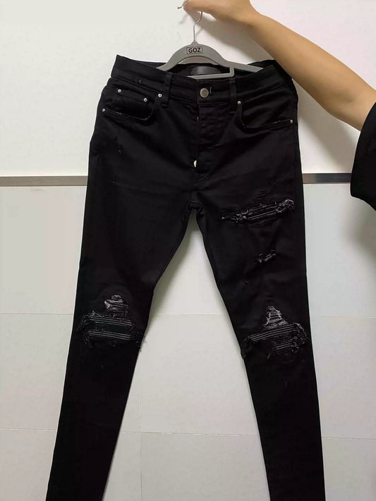 amiri Black Patched Jeans